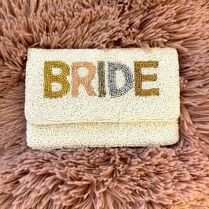 Small Bride Beaded Clutch Purse NWOT